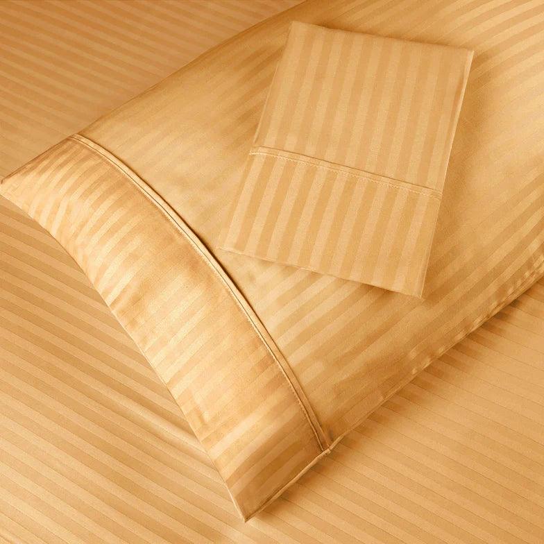Egyptian Cotton 300 Thread Count Striped 2 Piece Pillowcase Set
