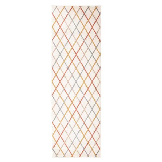 Ellis Diamond Trellis Indoor Area Rugs Or Runner Rug Bone