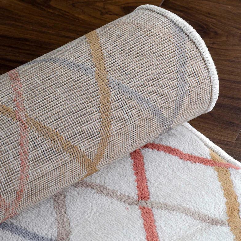 Ellis Diamond Trellis Indoor Area Rugs Or Runner Rug Bone