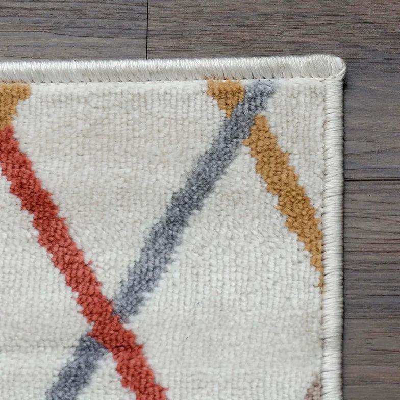 Ellis Diamond Trellis Indoor Area Rugs Or Runner Rug Bone