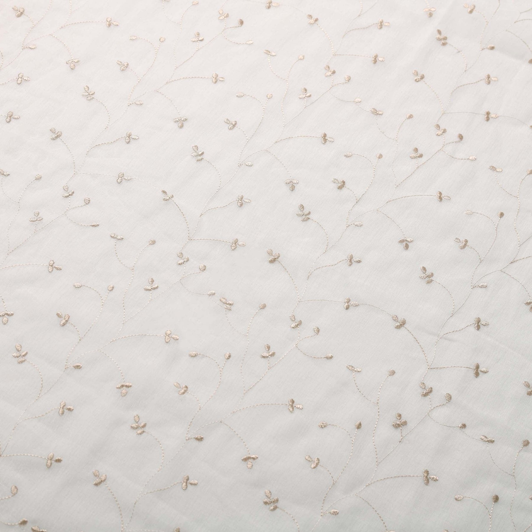 Embroidered Delicate Flower Sheer Grommet Curtain Panel Set