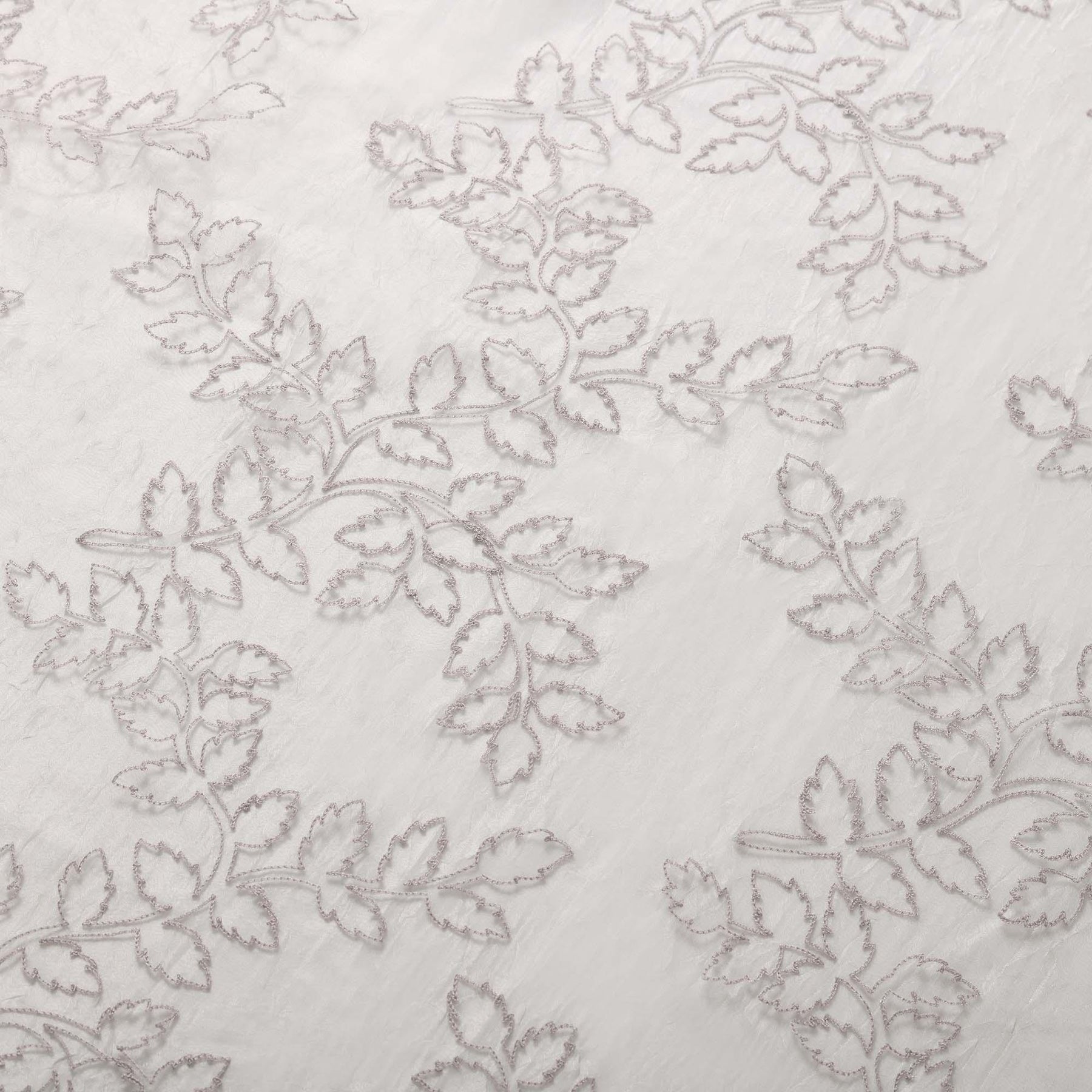 Embroidered Foliage Grommet Sheer Curtain Panel Set