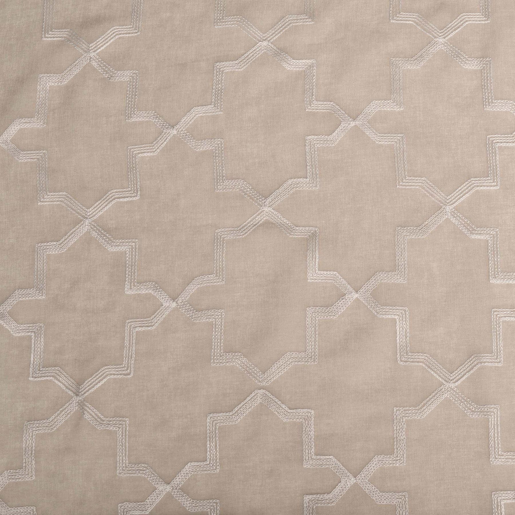 Embroidered Quatrefoil Semi Sheer 2 Piece Curtain Panel Set