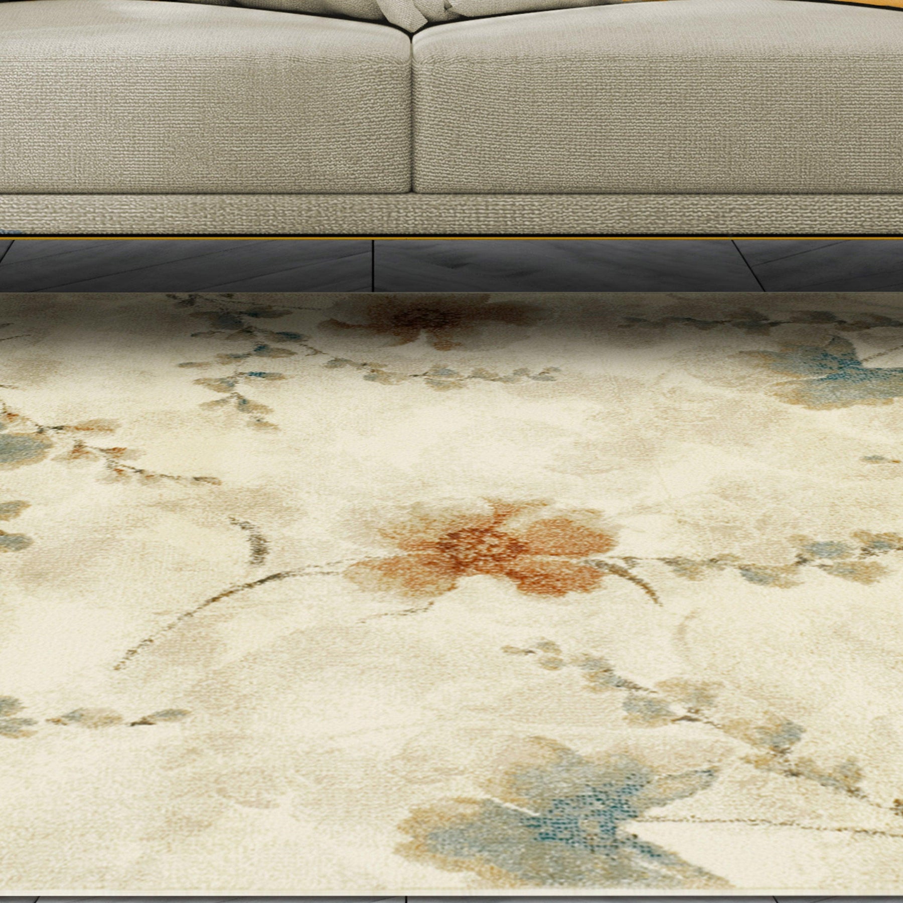 Fiore Modern Floral Indoor Area Rug Or Runner Rug