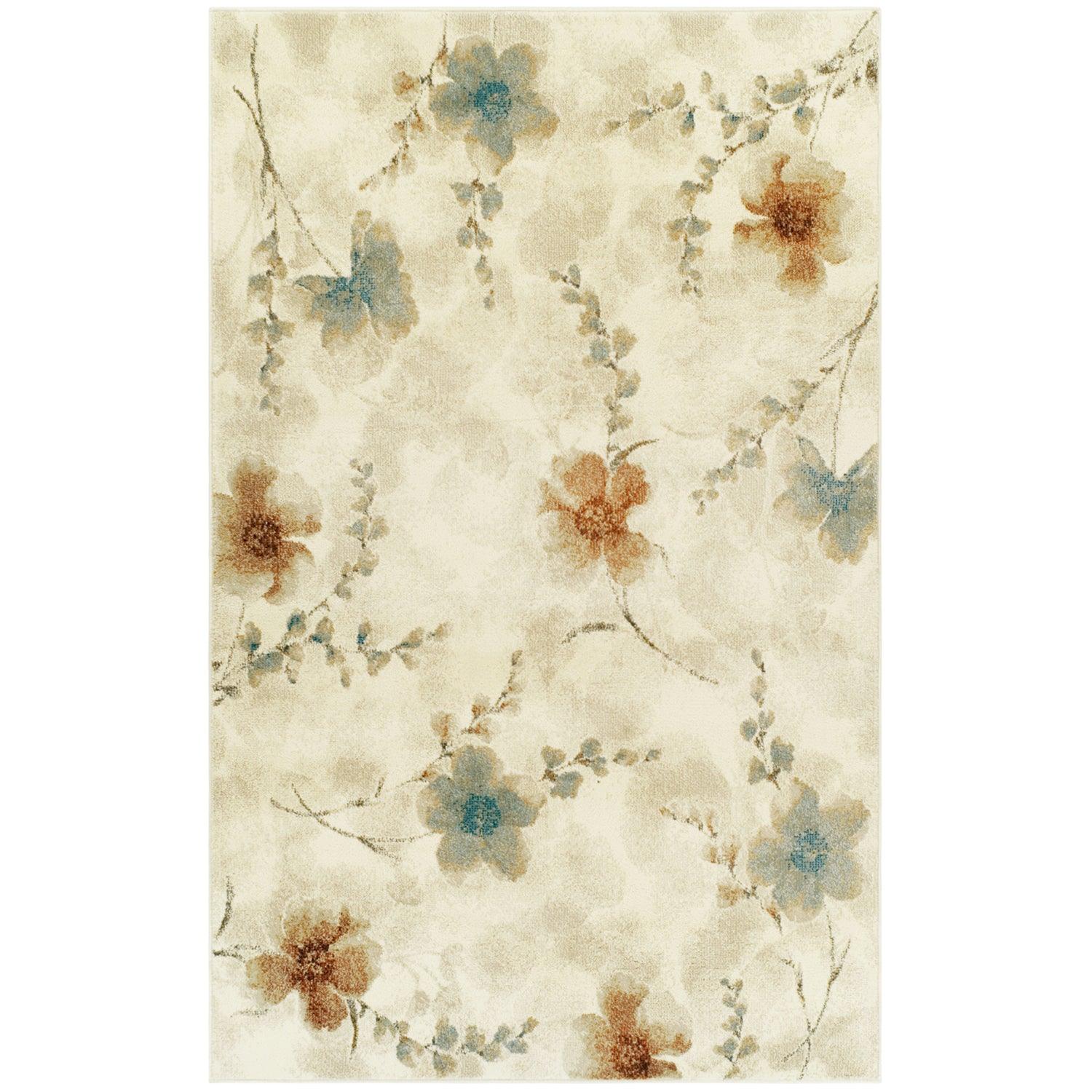 Fiore Modern Floral Indoor Area Rug Or Runner Rug