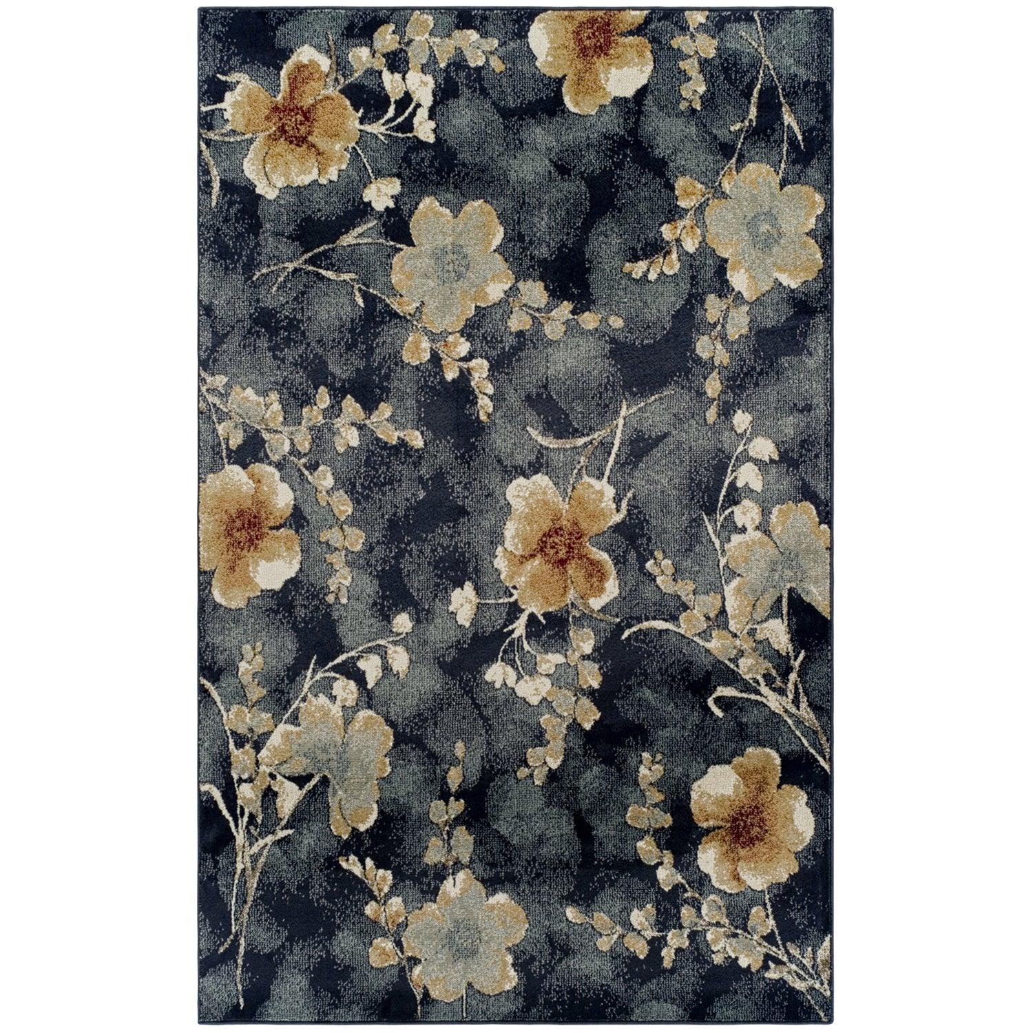Fiore Modern Floral Indoor Area Rug Or Runner Rug