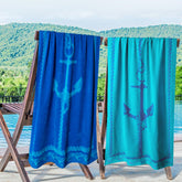 Fisherman Anchor Oversized 2 Piece Beach Towel Set