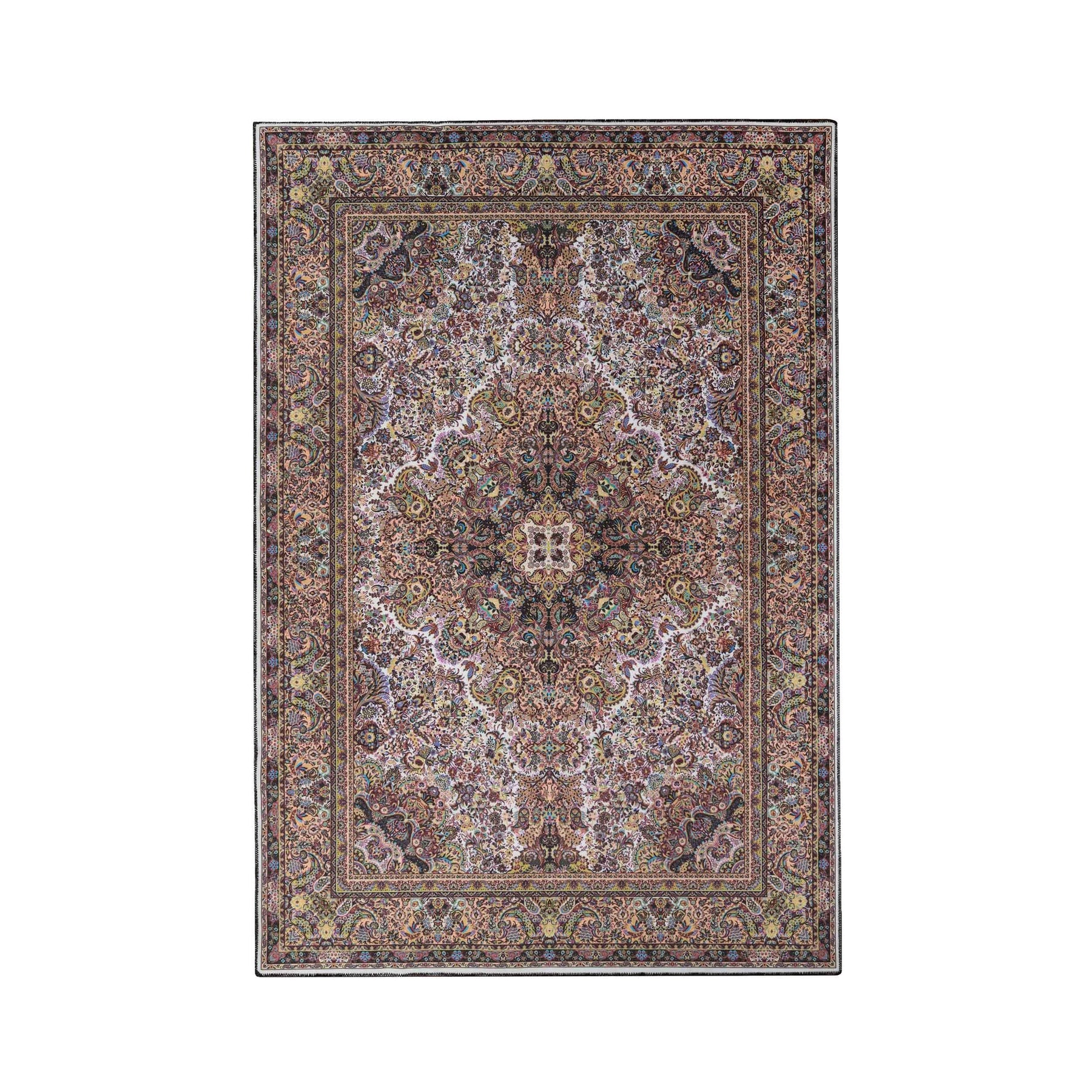 Flamingo Modern Medallion Washable Indoor Area Rug or Runner