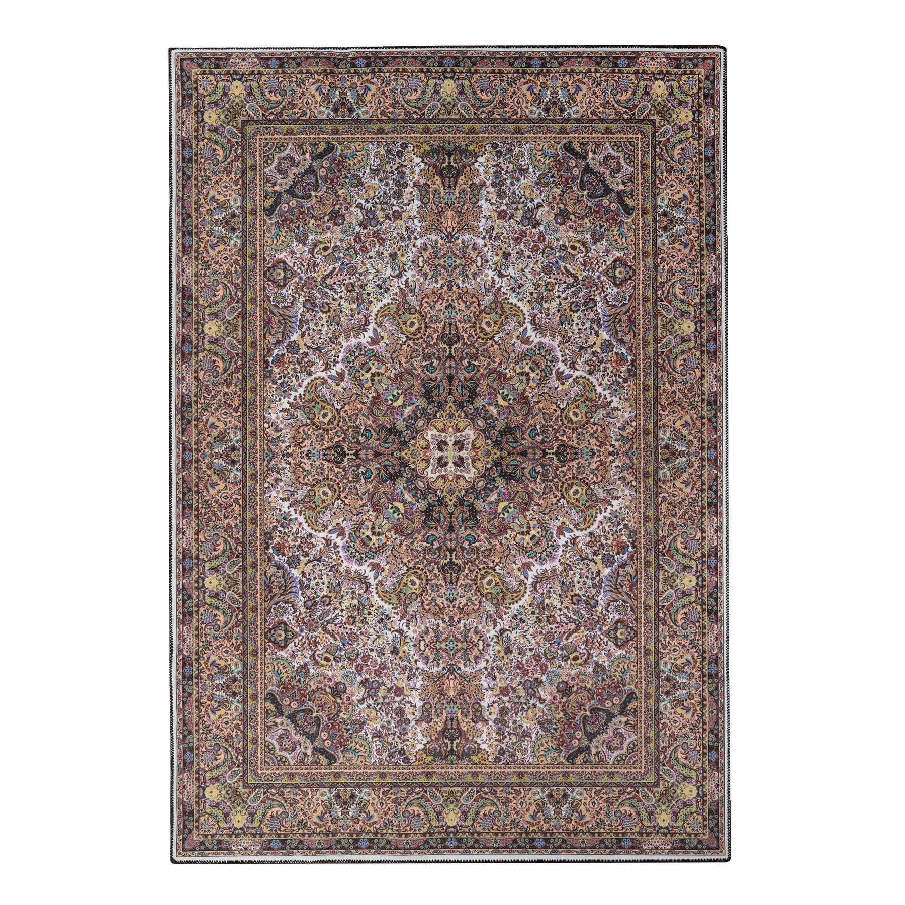 Flamingo Modern Medallion Washable Indoor Area Rug or Runner