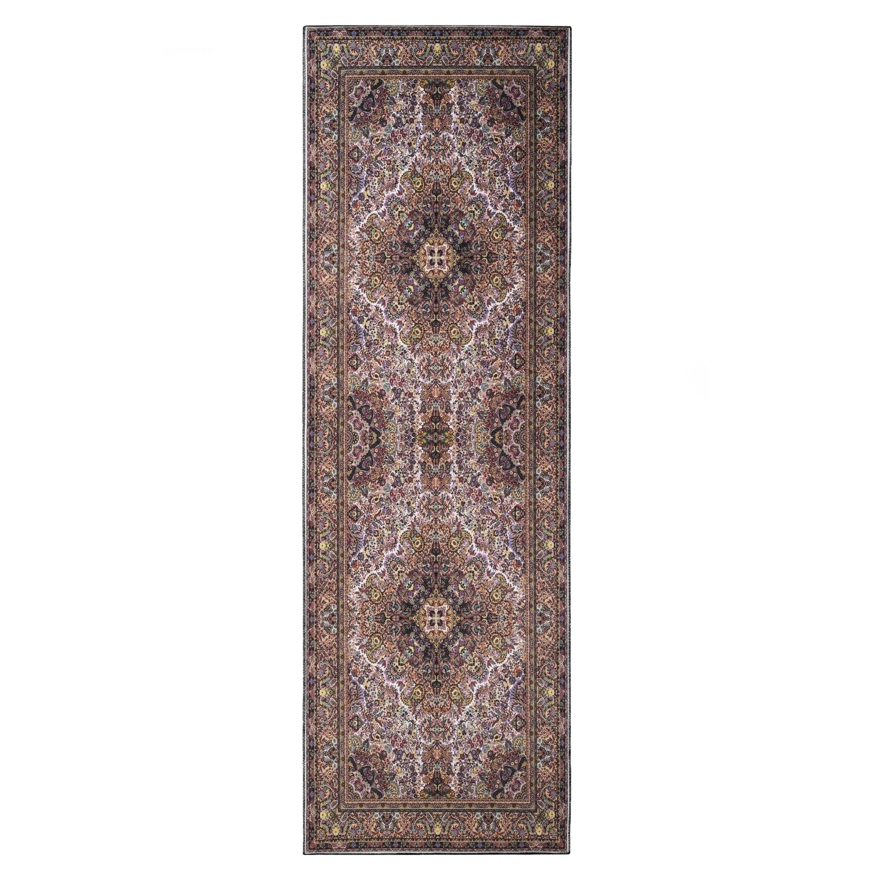 Flamingo Modern Medallion Washable Indoor Area Rug or Runner