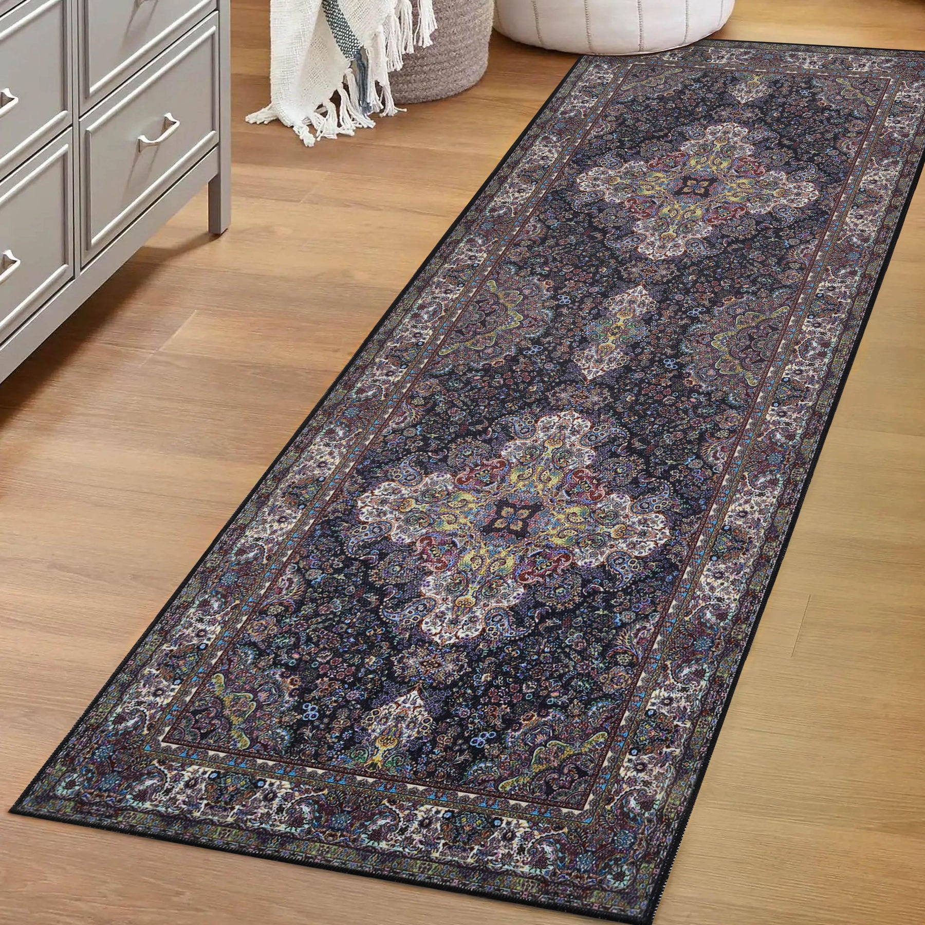 Flamingo Modern Medallion Washable Indoor Area Rug or Runner
