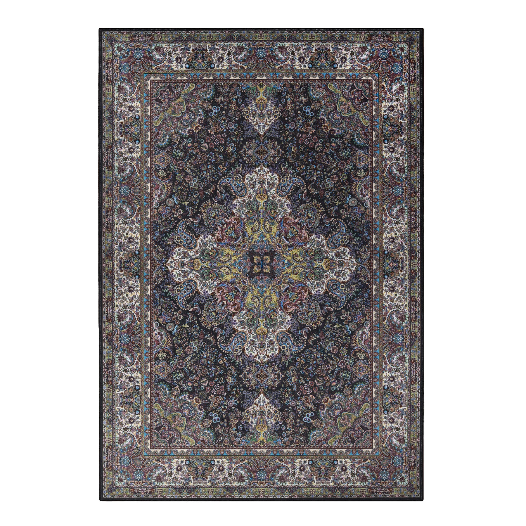 Flamingo Modern Medallion Washable Indoor Area Rug or Runner