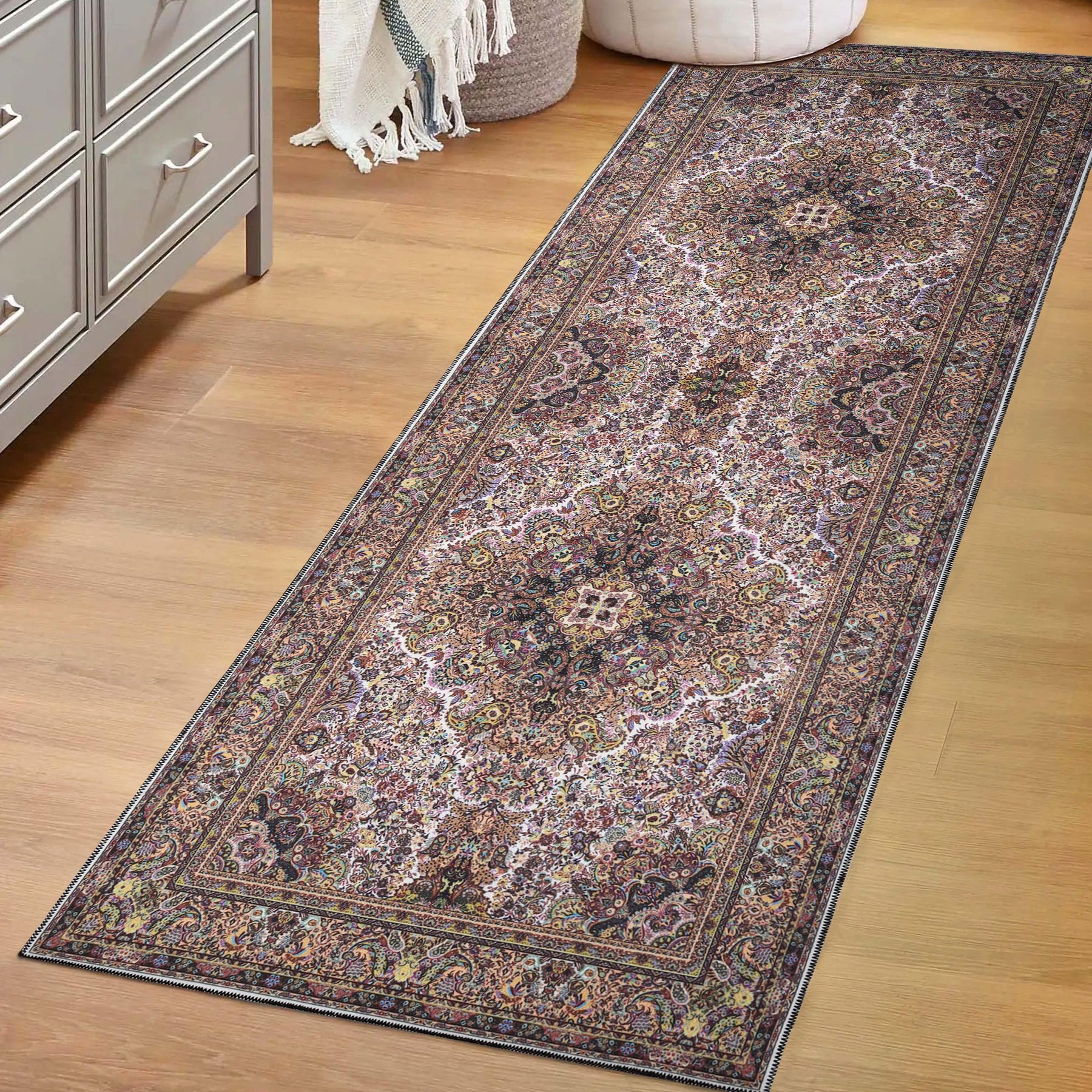 Flamingo Modern Medallion Washable Indoor Area Rug or Runner