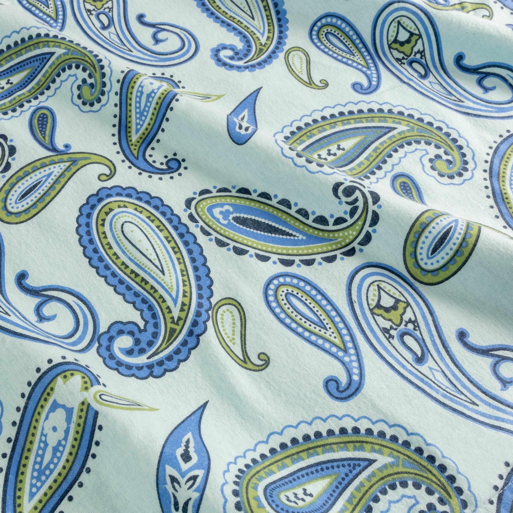 Flannel Brushed Cotton Floral Paisley Deep Pocket Bed Sheet Set
