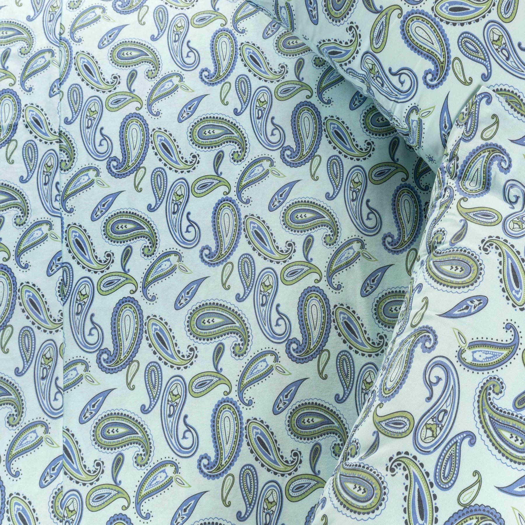 Flannel Brushed Cotton Floral Paisley Deep Pocket Bed Sheet Set