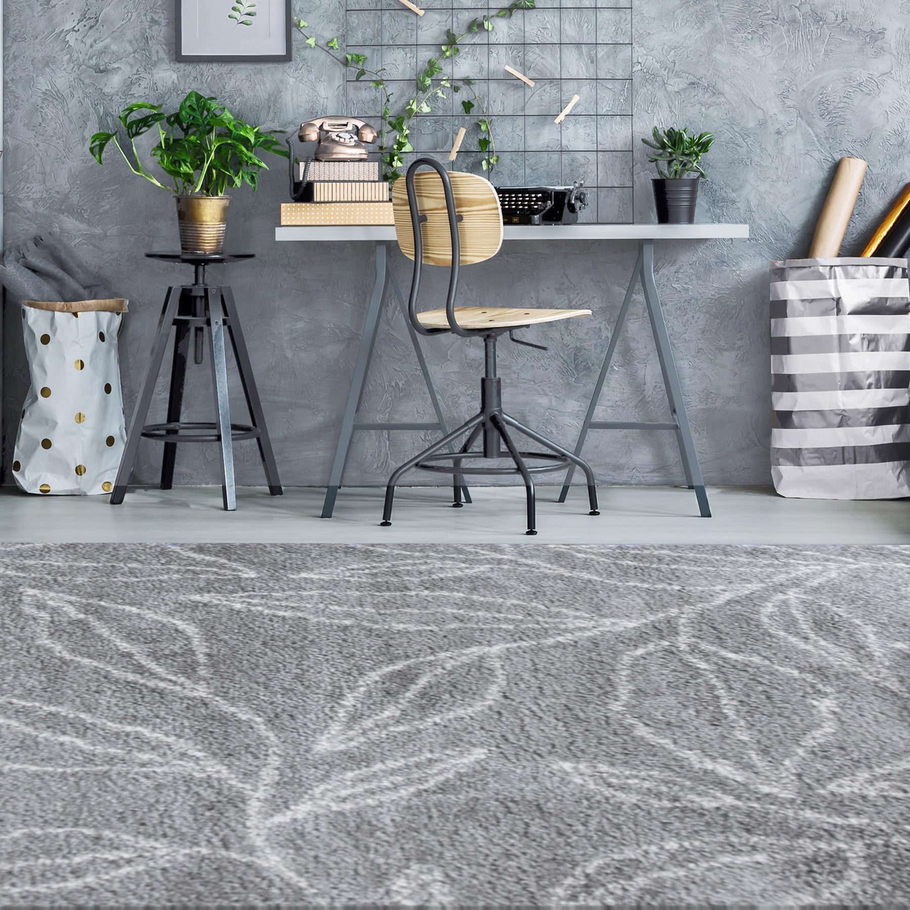 Flora Botanical Plush Shag Rugs Transitional Floral Indoor Area Rug