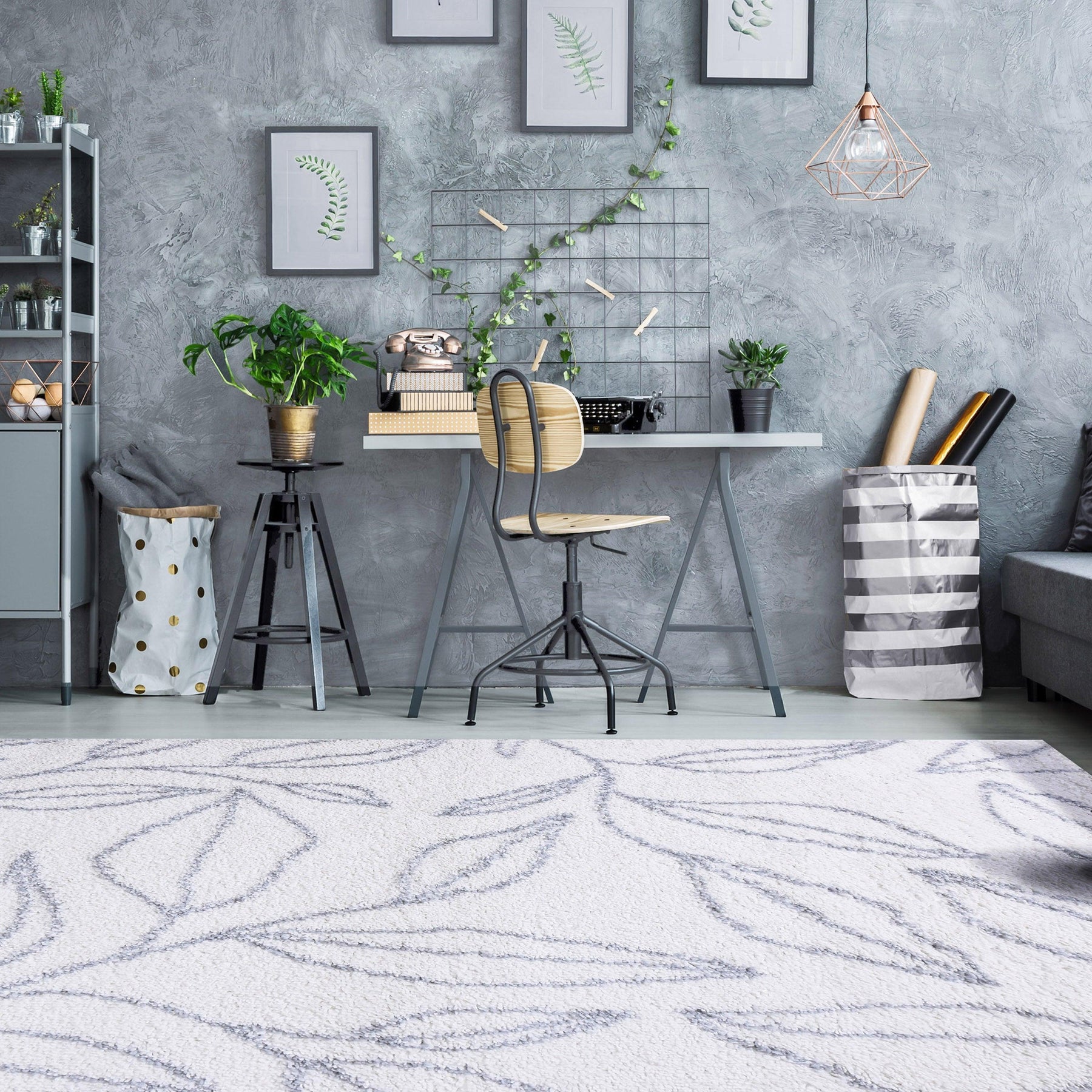 Flora Botanical Plush Shag Rugs Transitional Floral Indoor Area Rug