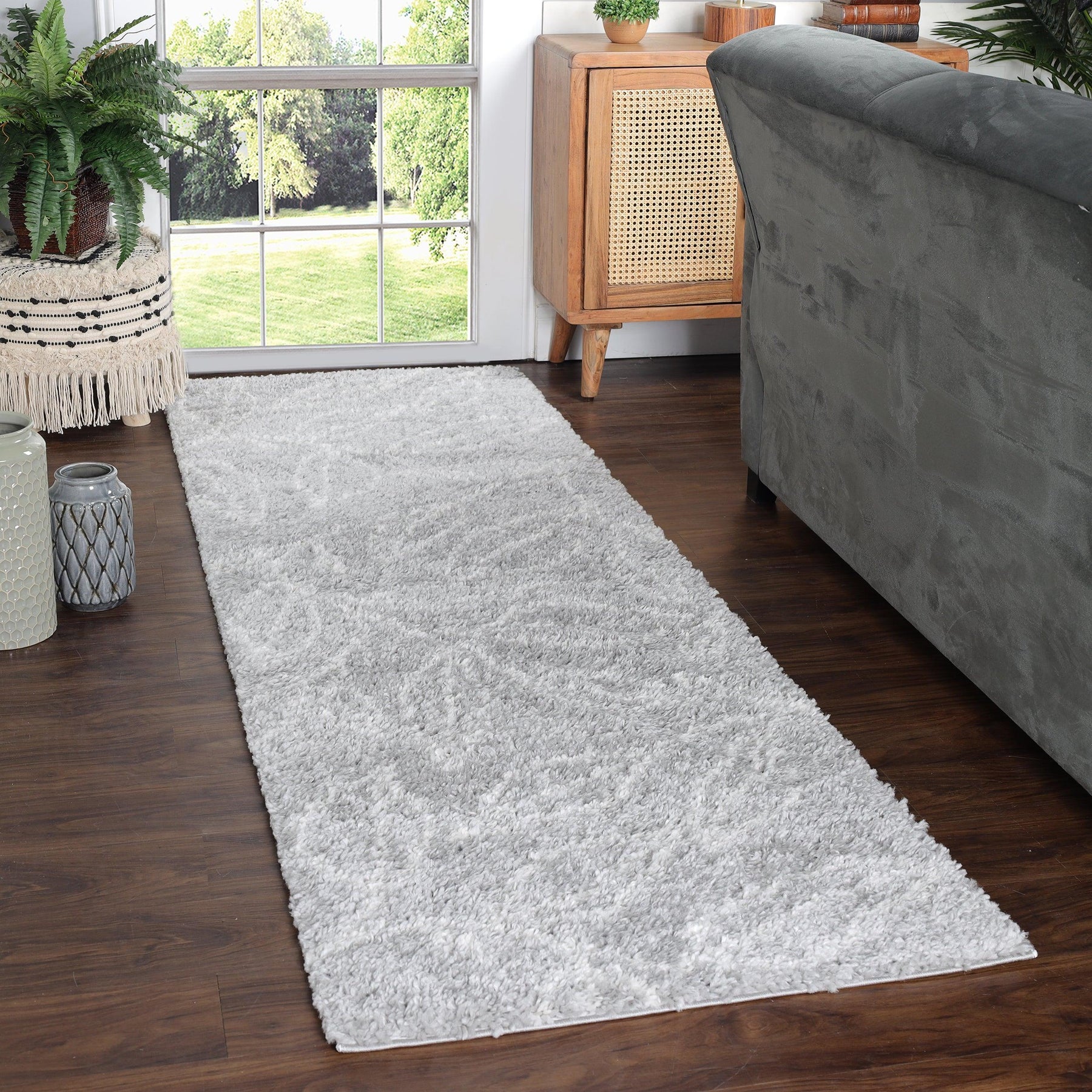 Flora Botanical Plush Shag Rugs Transitional Floral Indoor Area Rug