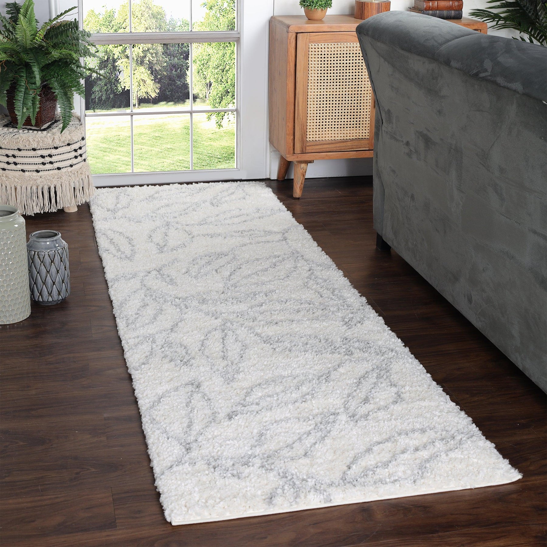 Flora Botanical Plush Shag Rugs Transitional Floral Indoor Area Rug