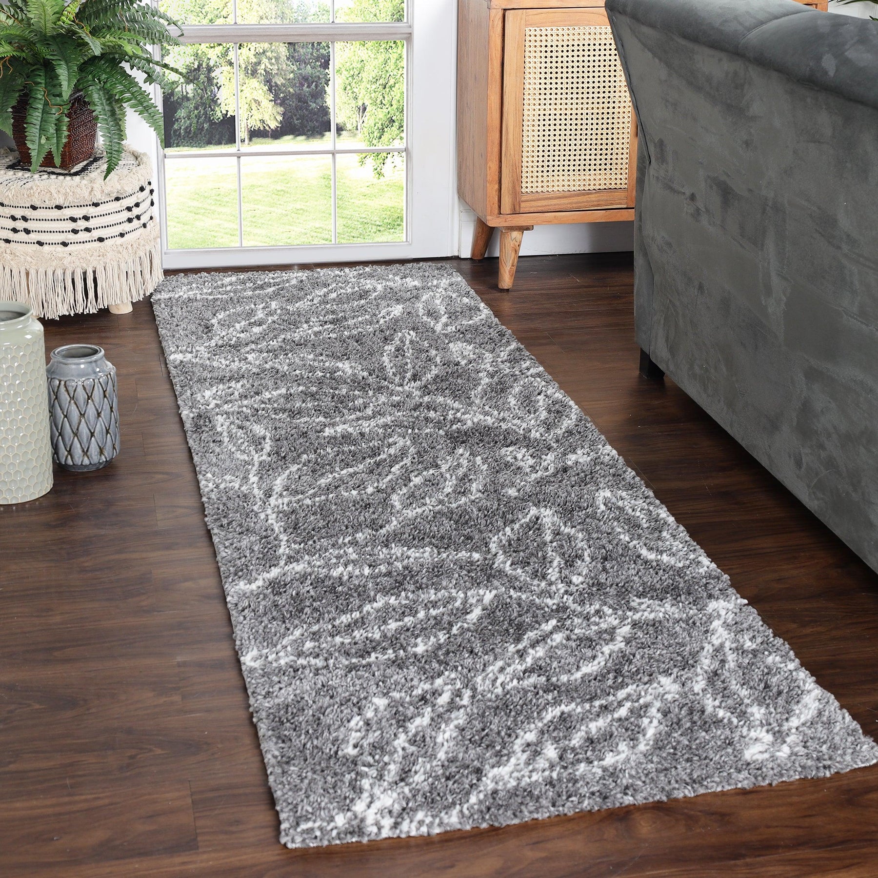 Flora Botanical Plush Shag Rugs Transitional Floral Indoor Area Rug