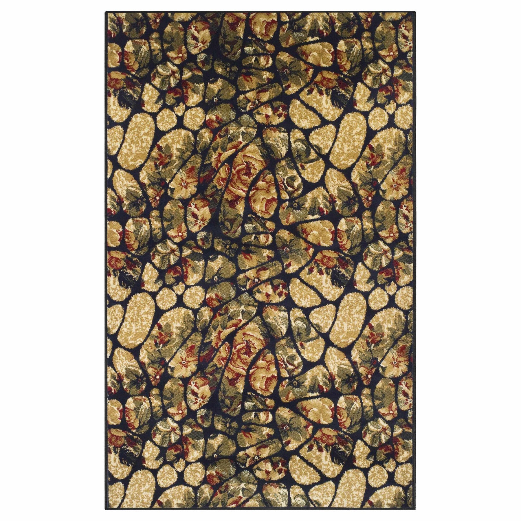 Floral Modern Mosaic Tile Area Rug