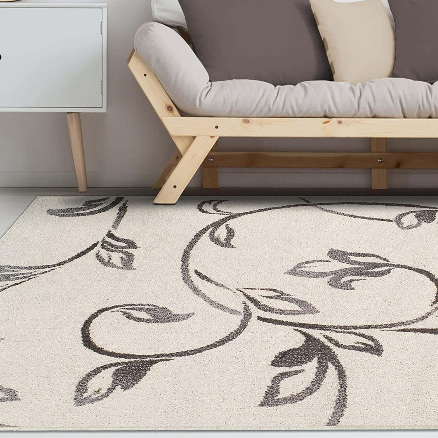 Floral Vines Scrolling Indoor Large Area Rugs or Runner Rug