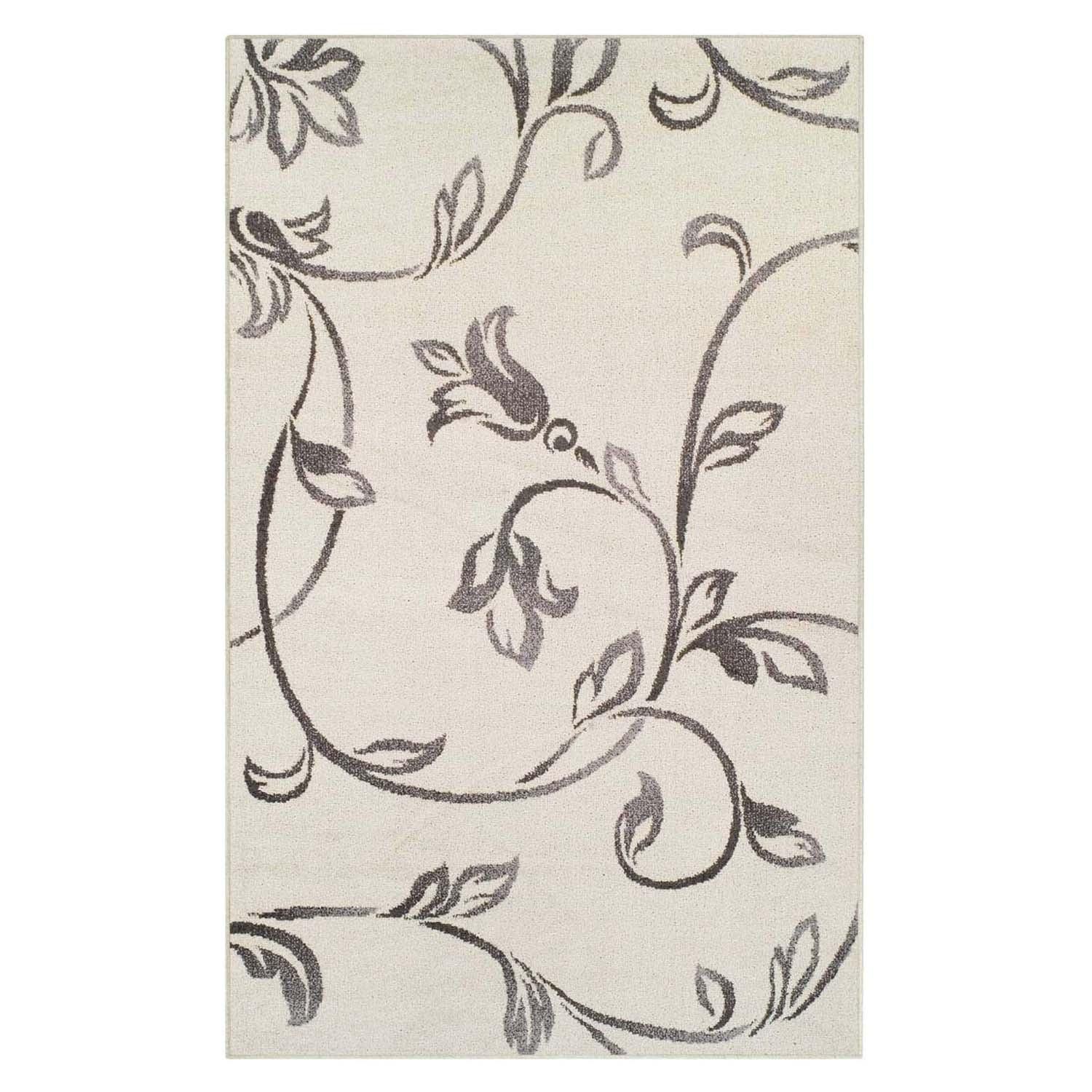 Floral Vines Scrolling Indoor Large Area Rugs or Runner Rug