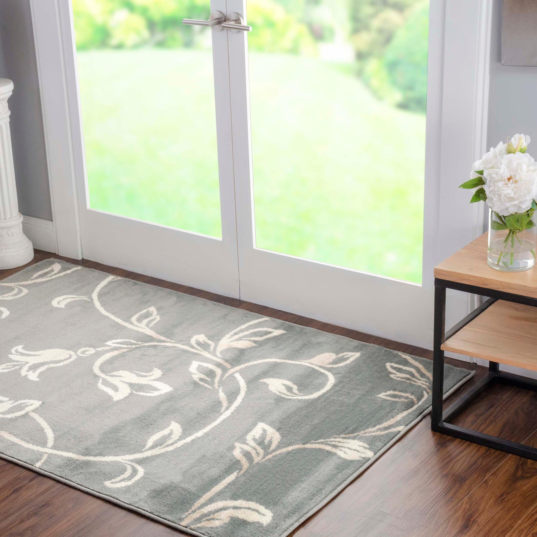 Floral Vines Scrolling Indoor Large Area Rugs or Runner Rug