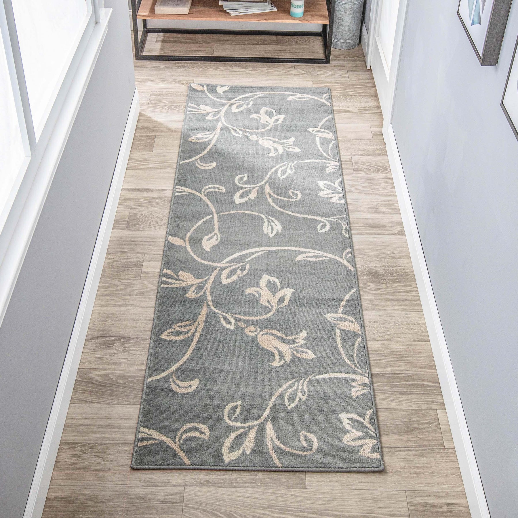 Floral Vines Scrolling Indoor Large Area Rugs or Runner Rug