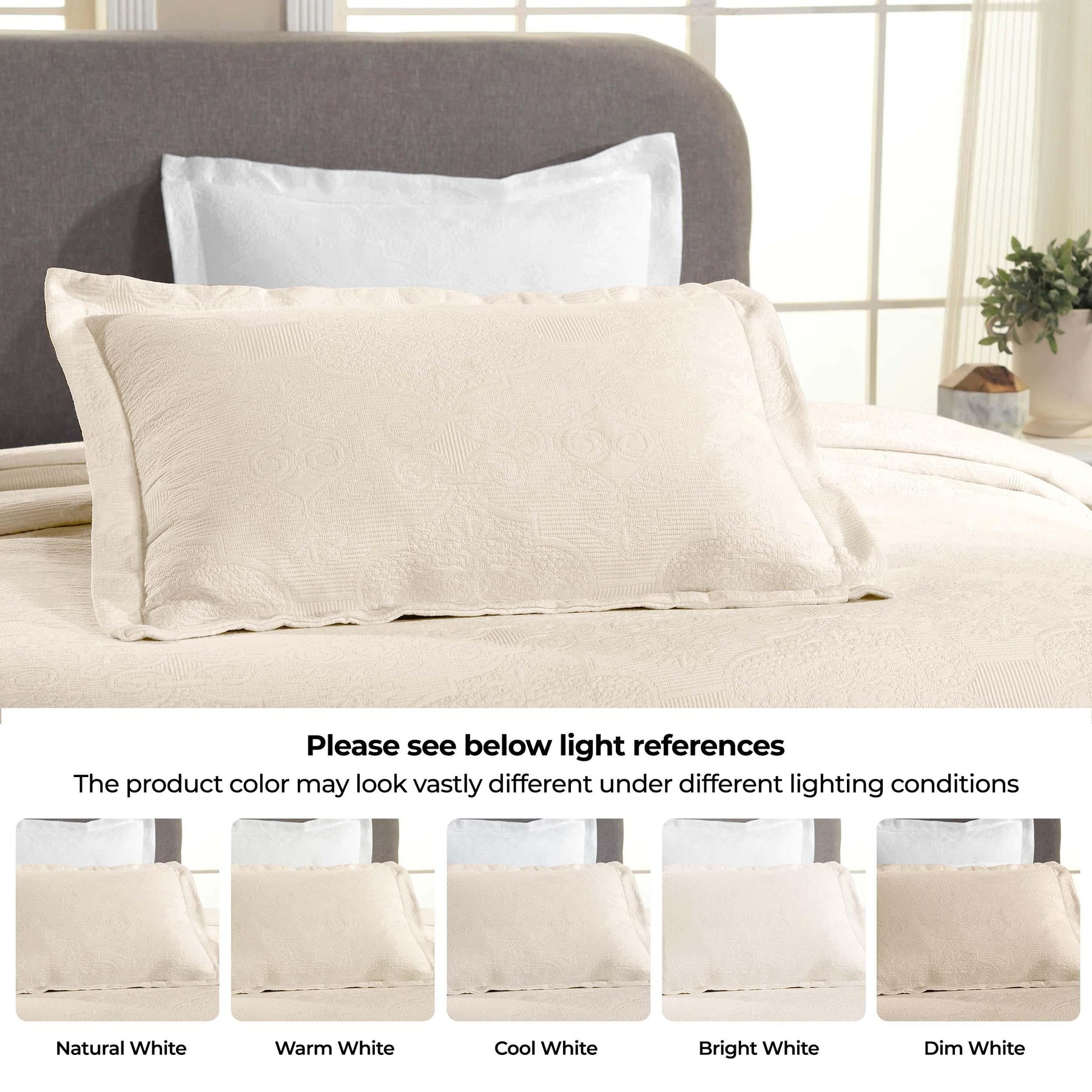 Florin Cotton Matelasse Weave Jacquard Scroll Medallion Bedspread Set