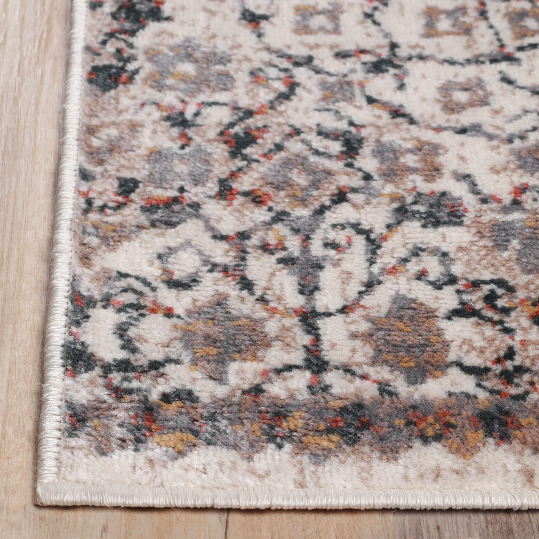 Galilee Vintage Bohemian Floral Mandala Indoor Area Rug Or Runner Rug