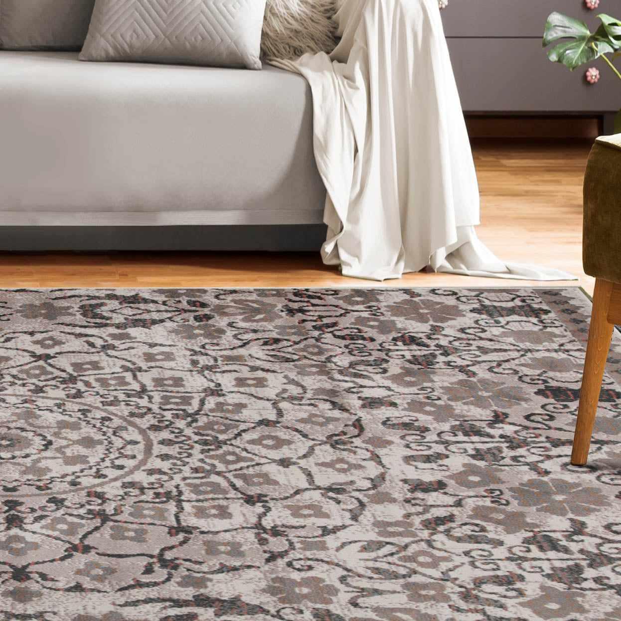 Galilee Vintage Bohemian Floral Mandala Indoor Area Rug Or Runner Rug