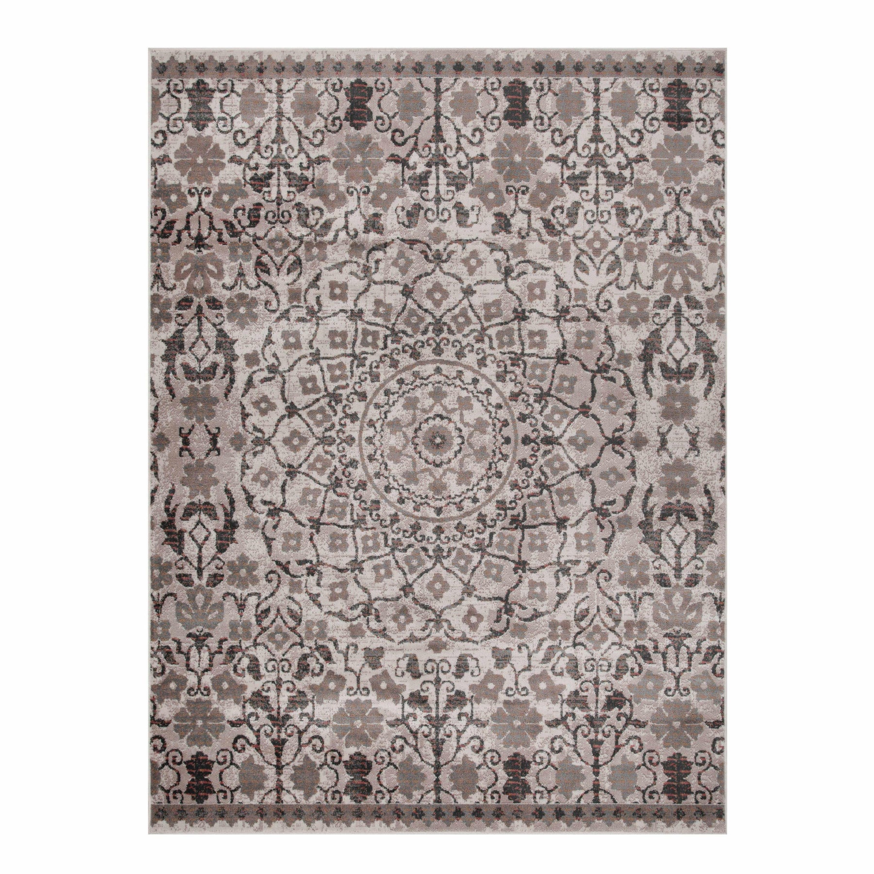 Galilee Vintage Bohemian Floral Mandala Indoor Area Rug Or Runner Rug