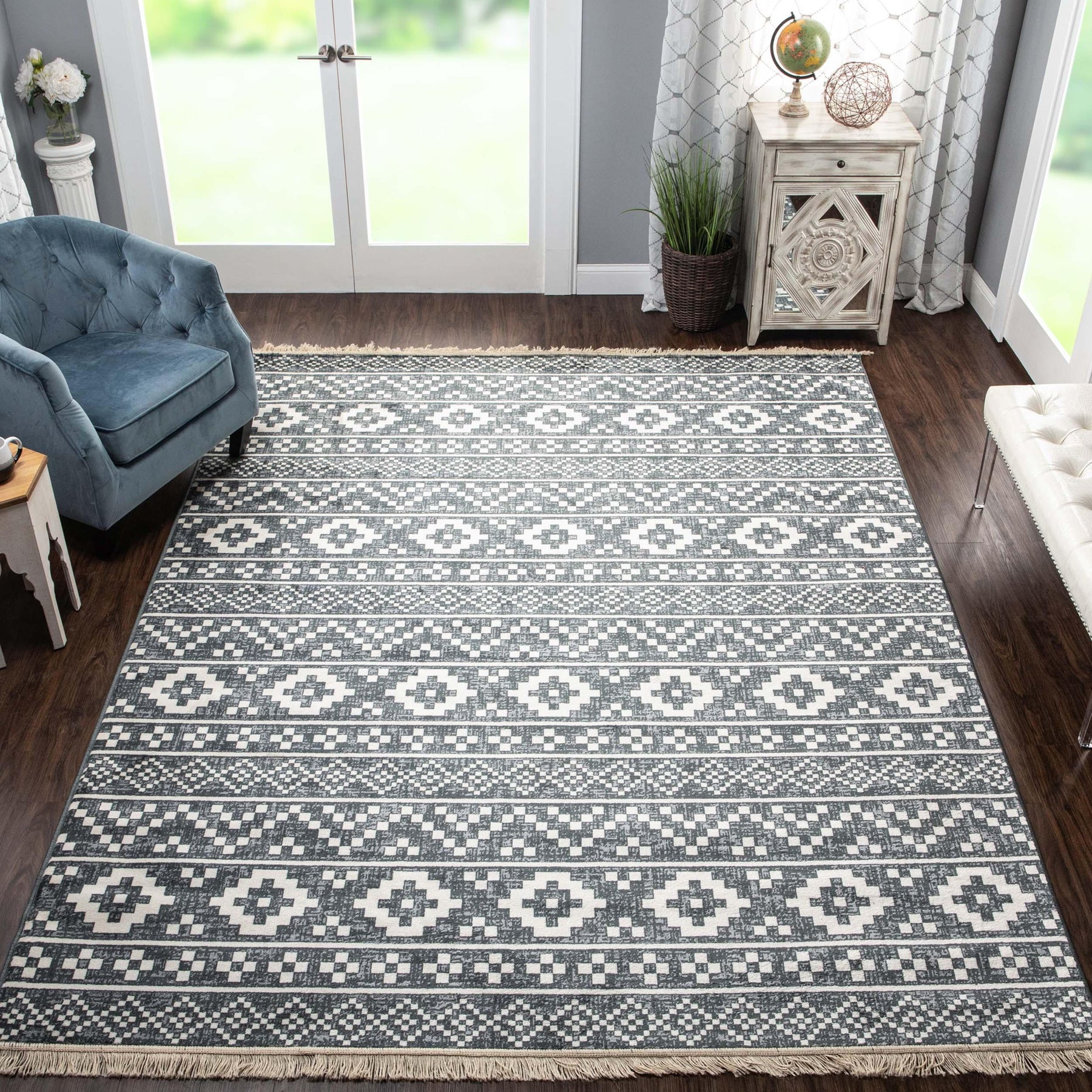 Genaine Geometric Diamond Indoor Large Area Rugs or Runner Rug