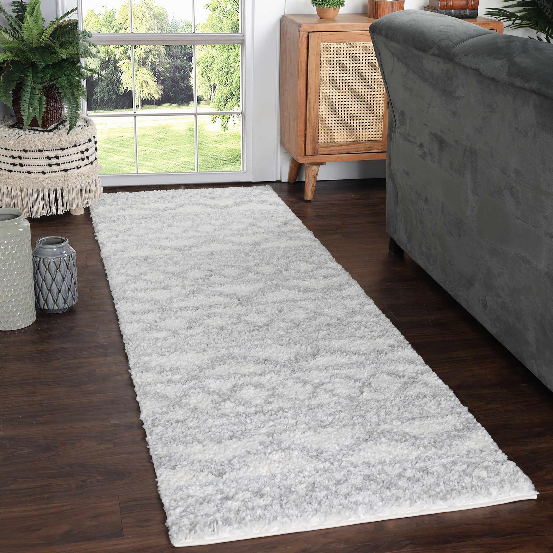 Geometric Bohemian Indoor Plush Shag Area Rug