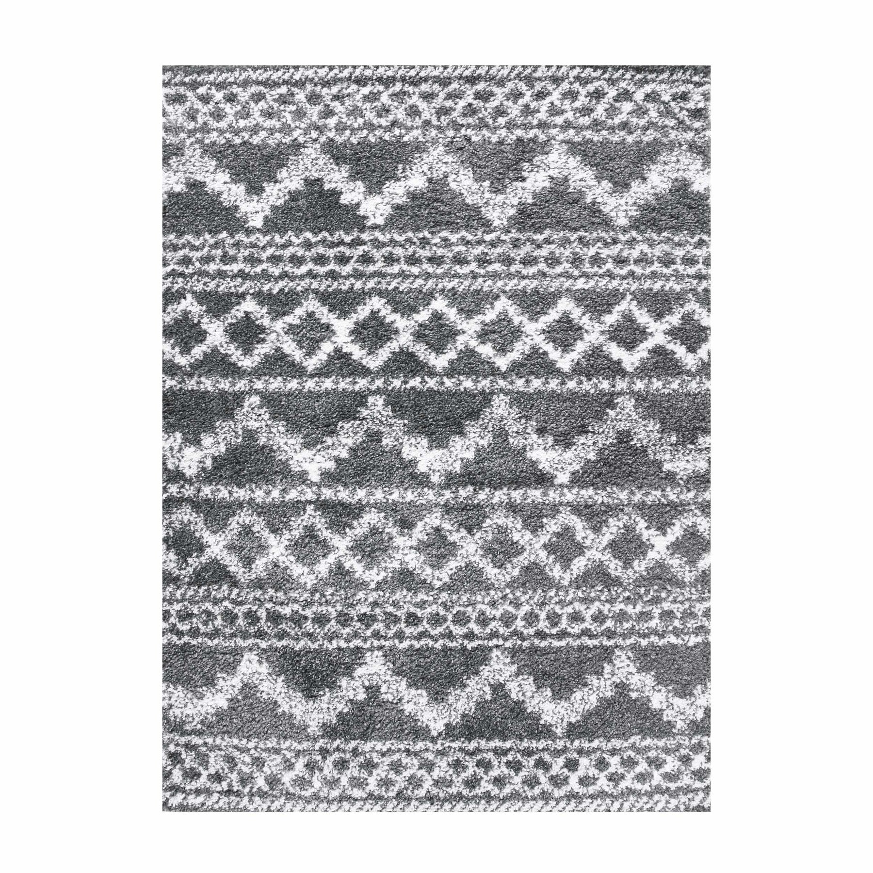 Geometric Bohemian Indoor Plush Shag Area Rug