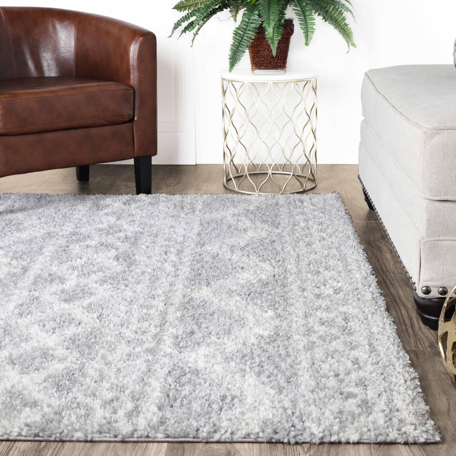Geometric Bohemian Indoor Plush Shag Area Rug