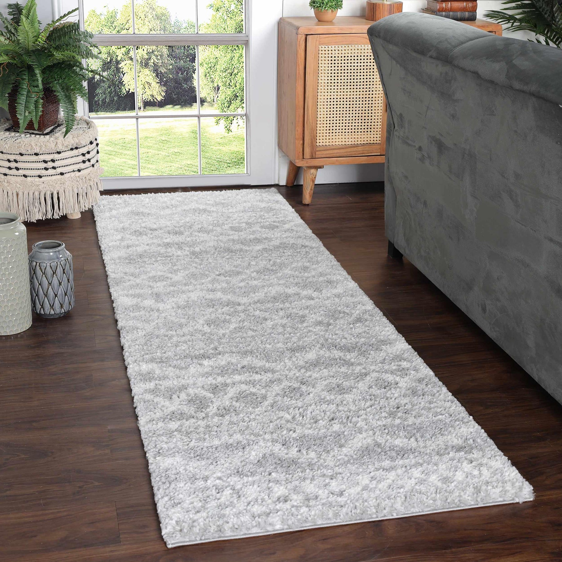 Geometric Bohemian Indoor Plush Shag Area Rug
