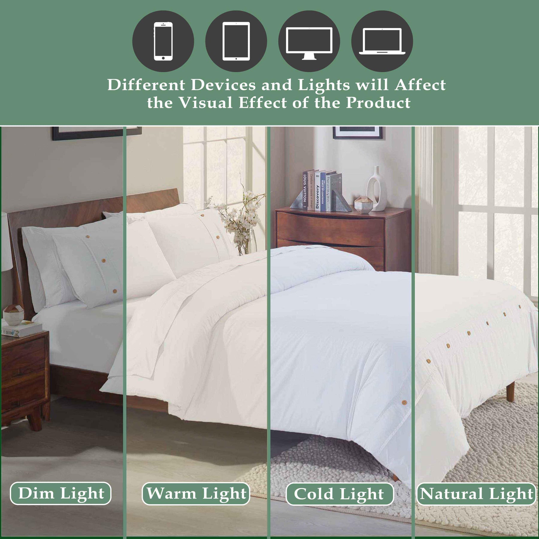 Gina Organic Cotton 300 Thread Count Percale 3 Piece Duvet Cover Set