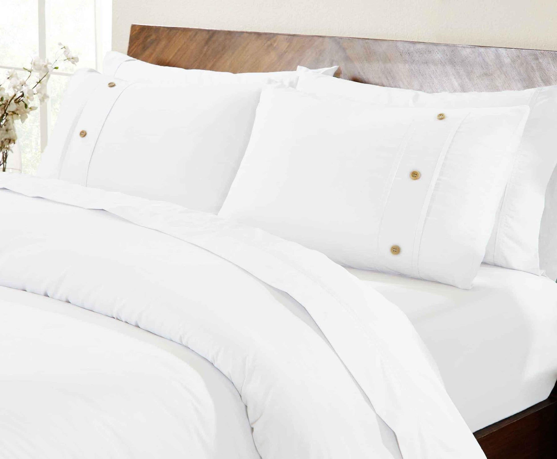 Gina Organic Cotton 300 Thread Count Percale 3 Piece Duvet Cover Set