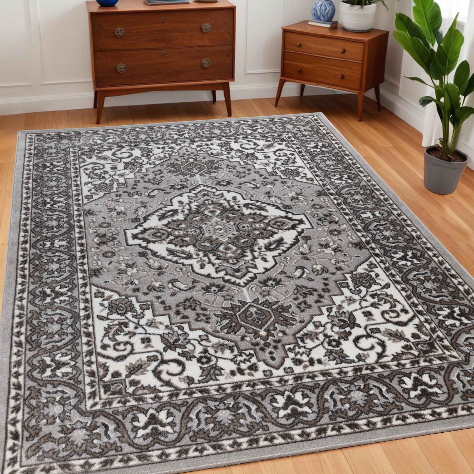 Glendale Traditional Floral Medallion Indoor Area Rug or Runner Rug