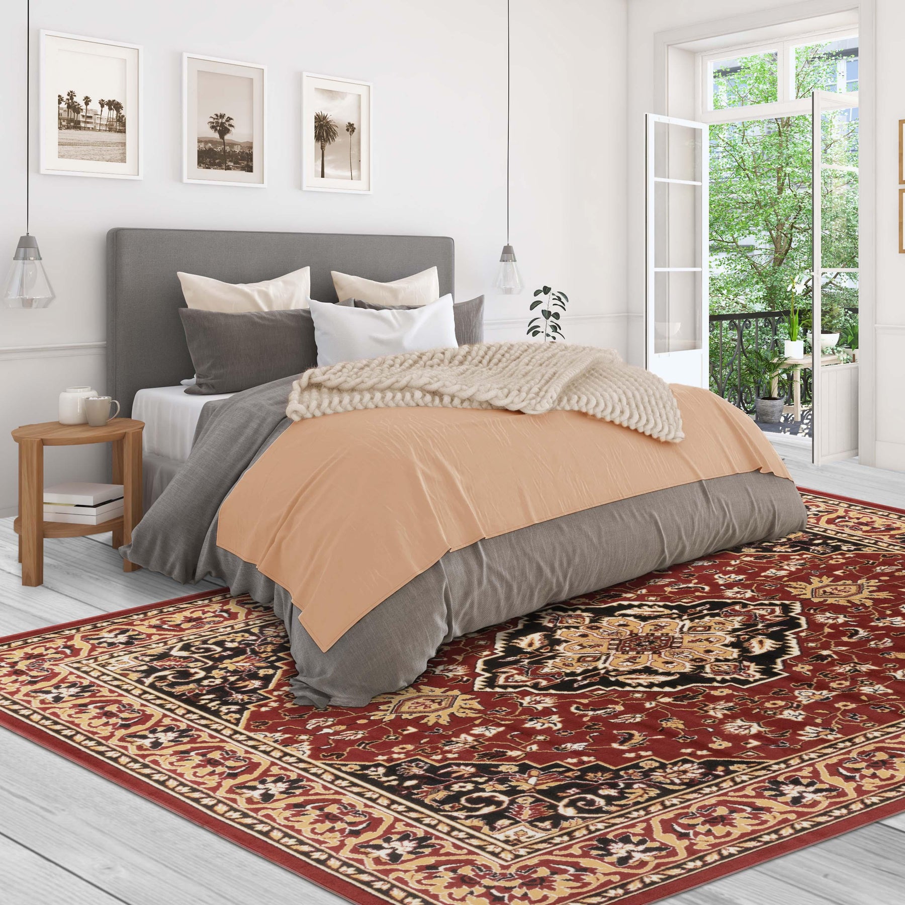Glendale Traditional Floral Medallion Indoor Area Rug or Runner Rug
