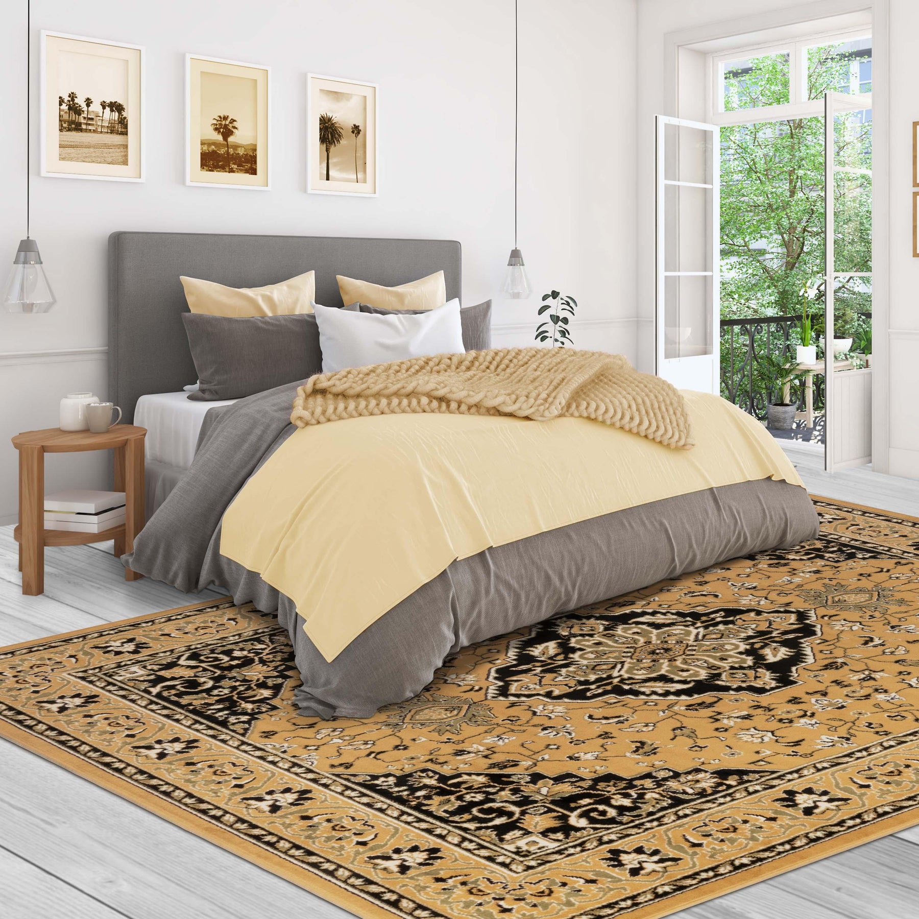 Glendale Traditional Floral Medallion Indoor Area Rug or Runner Rug