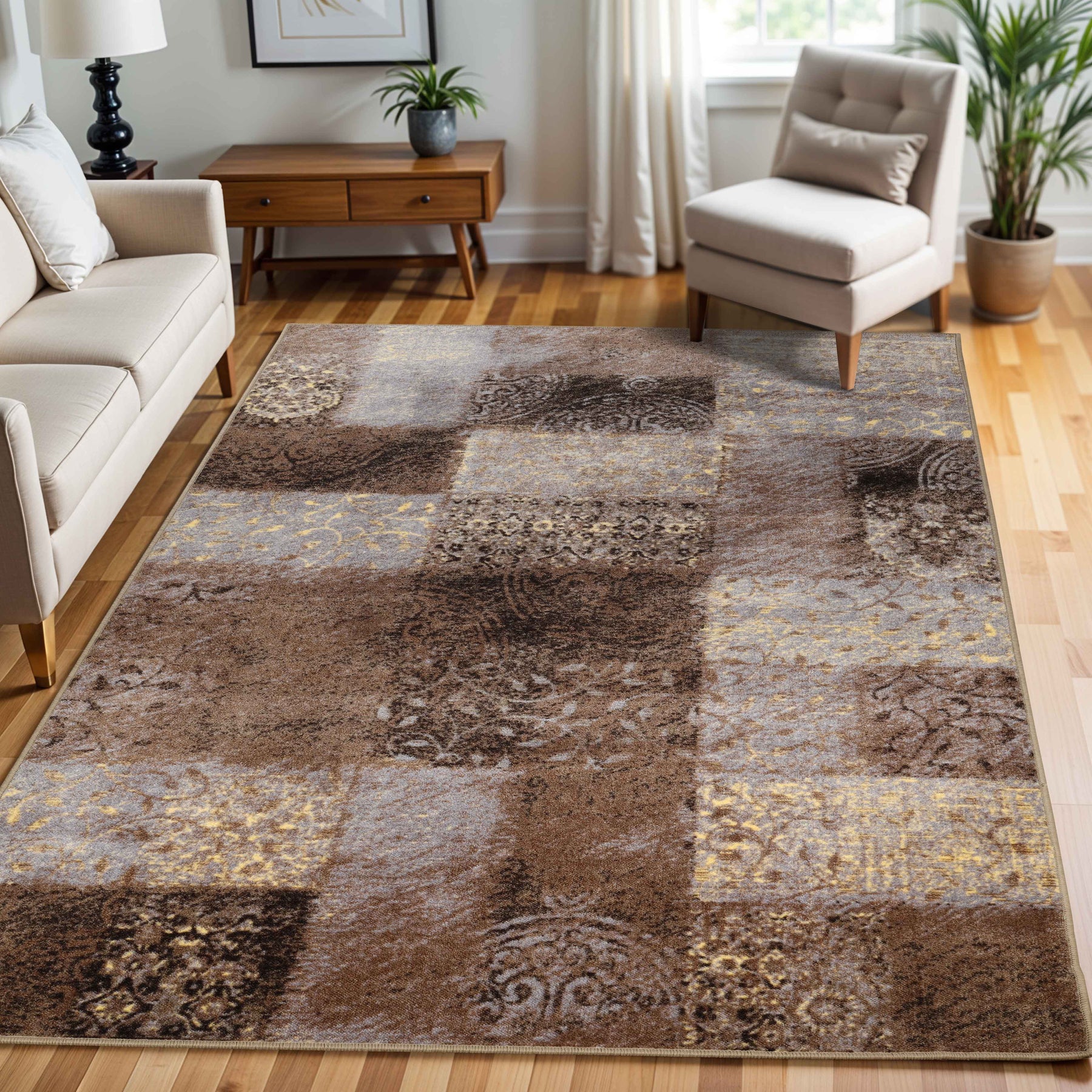 Hadley Geometric Patchwork Indoor Large Area Rugs or Runner Rug