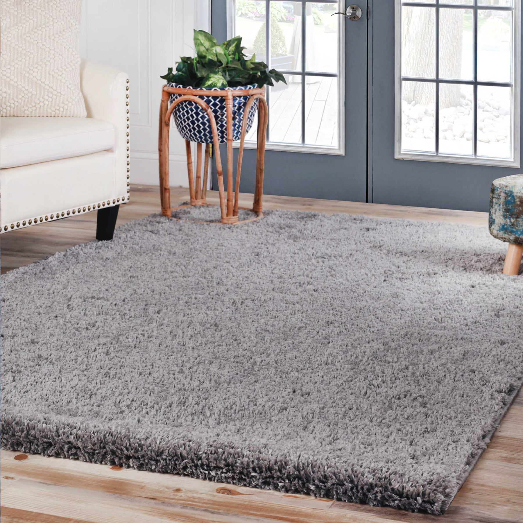 Hand Tufted Solid Plush Shag Rugs Indoor Area Rug Or Runner