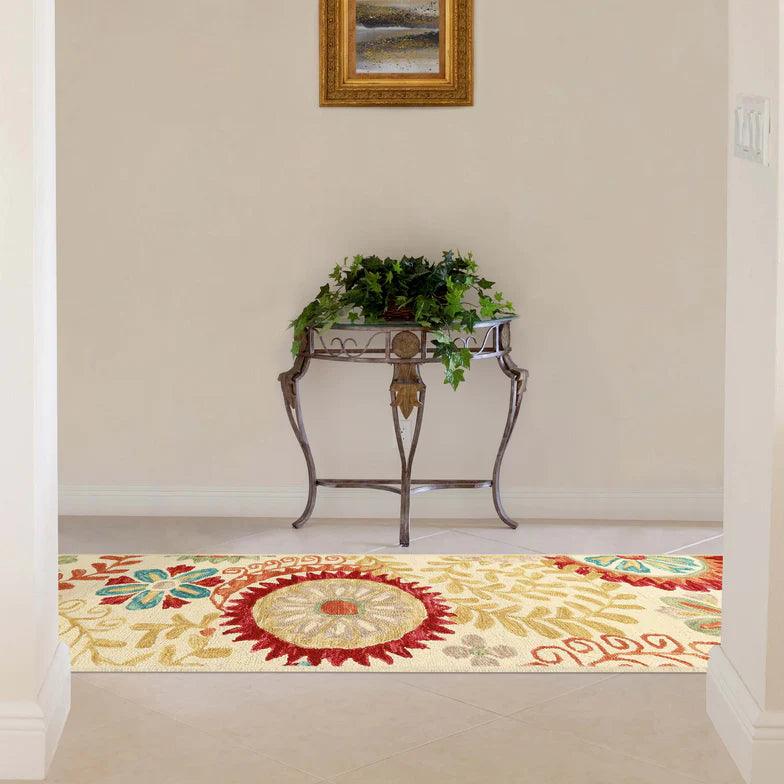 Handmade Floral Medallion Hand-Tufted Indoor Area Rug Or Runner