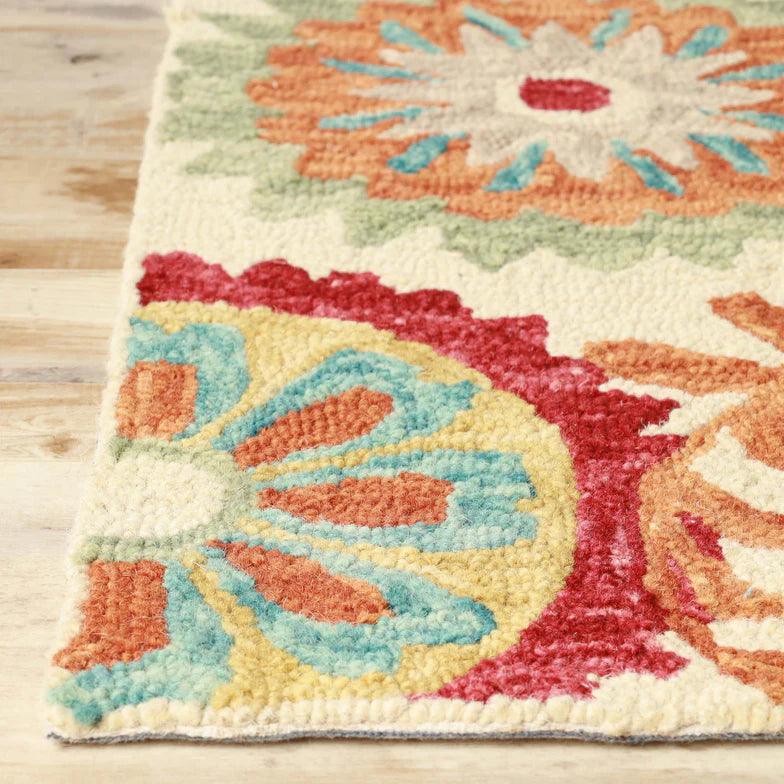 Handmade Floral Medallion Hand-Tufted Indoor Area Rug Or Runner