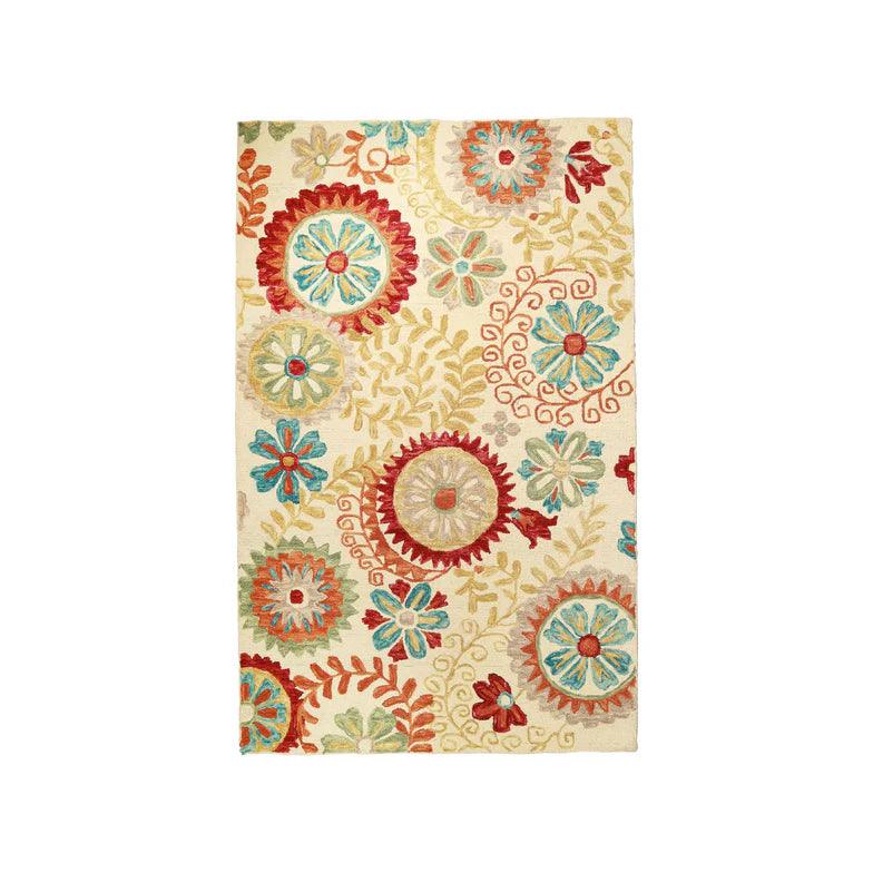 Handmade Floral Medallion Hand-Tufted Indoor Area Rug Or Runner