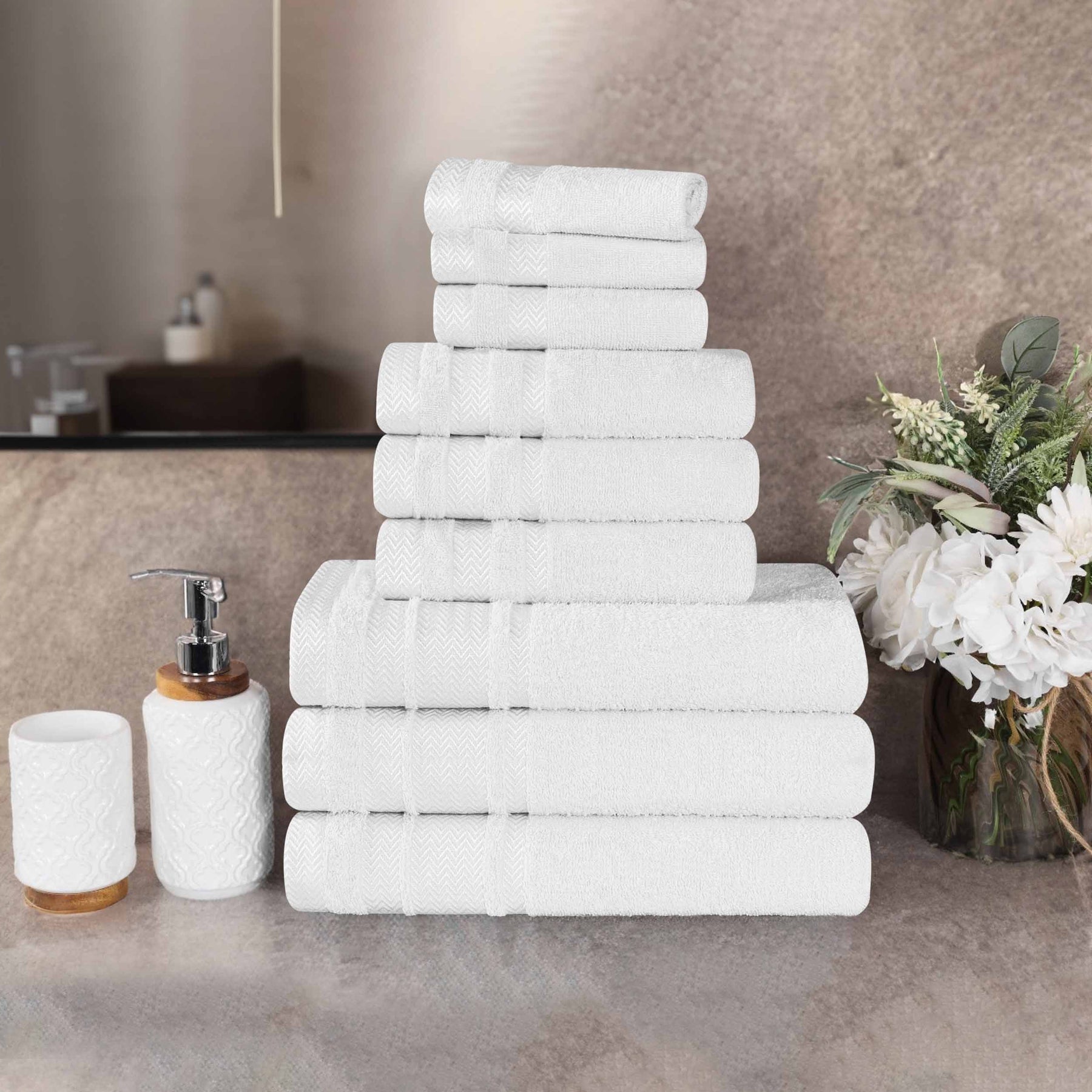 Hays Cotton Medium Weight 9 Piece Assorted Bathroom Towel Set