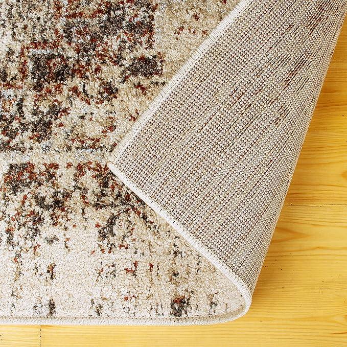 Heavily Distressed Oriental Medallion Area Rug